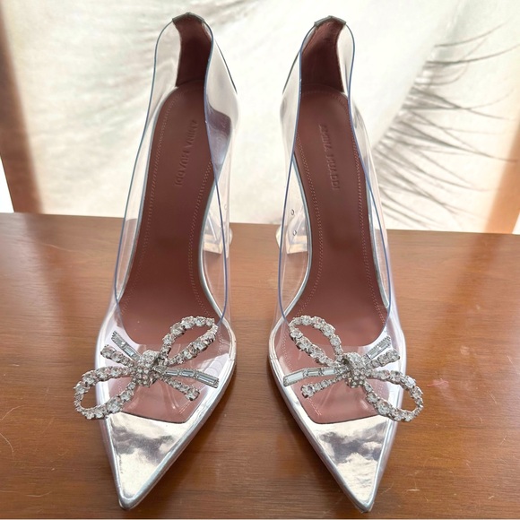 🌺AMINA MAUDDI🌺 Rosie Glass Pumps Transparent PVC Crystal Bow Size: 38.5 - Picture 4 of 16